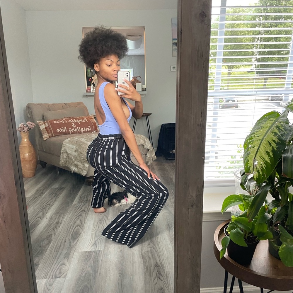 Black And White Flare Pants